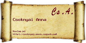 Csoknyai Anna névjegykártya